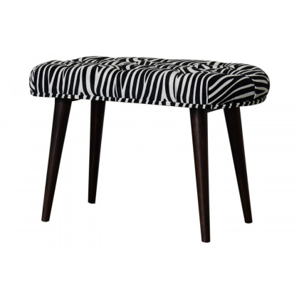 Artisan Deep Button Bench - Zebra, Velvet