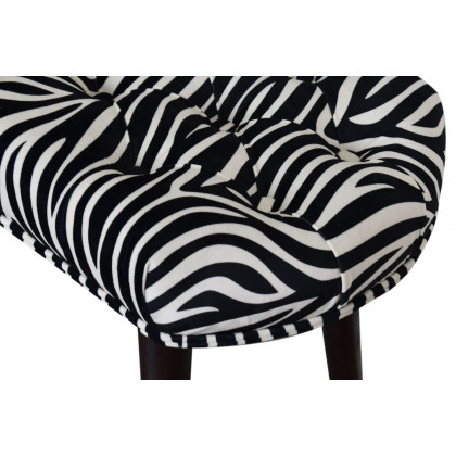 Artisan Deep Button Bench - Zebra, Velvet