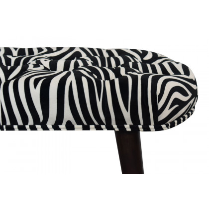 Artisan Deep Button Bench - Zebra, Velvet