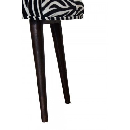 Artisan Deep Button Bench - Zebra, Velvet