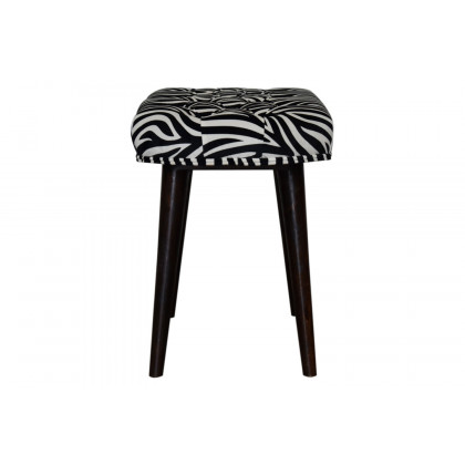 Artisan Deep Button Bench - Zebra, Velvet