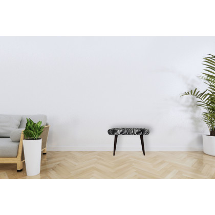 Artisan Deep Button Bench - Zebra, Velvet