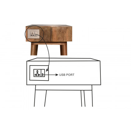 Artisan Solid Wood Open Slot Writing Desk - Oak-ish, With Cable Access