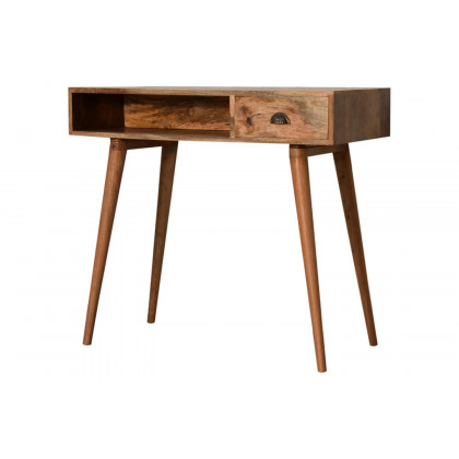 Artisan Solid Wood Open Slot Writing Desk - Oak-ish, With Cable Access