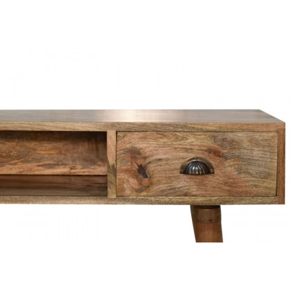Artisan Solid Wood Open Slot Writing Desk - Oak-ish, With Cable Access