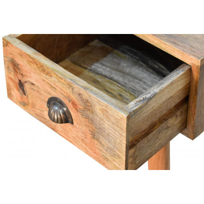 Artisan Solid Wood Open Slot Writing Desk - Oak-ish, With Cable Access