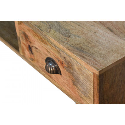 Artisan Solid Wood Open Slot Writing Desk - Oak-ish, With Cable Access