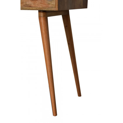 Artisan Solid Wood Open Slot Writing Desk - Oak-ish, With Cable Access