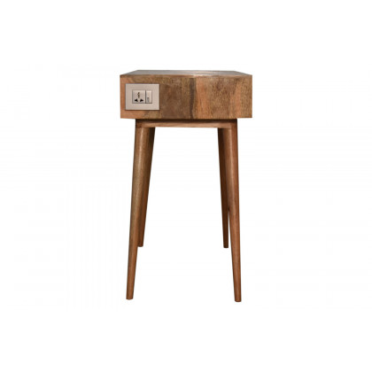 Artisan Solid Wood Open Slot Writing Desk - Oak-ish, With Cable Access