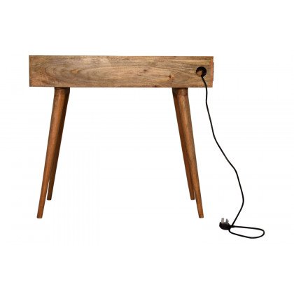 Artisan Solid Wood Open Slot Writing Desk - Oak-ish, With Cable Access