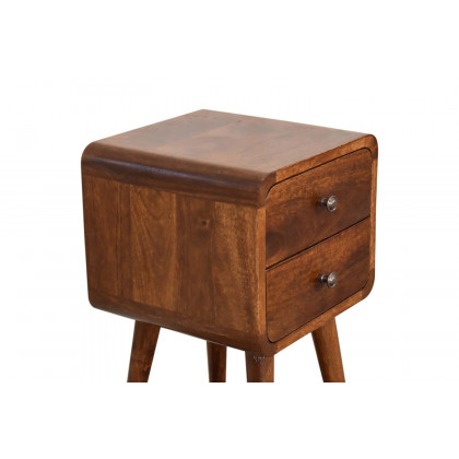 Artisan Curved Mini Bedside - Chestnut