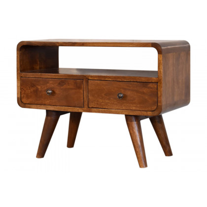 Artisan Curved Mini Media Unit - Chestnut