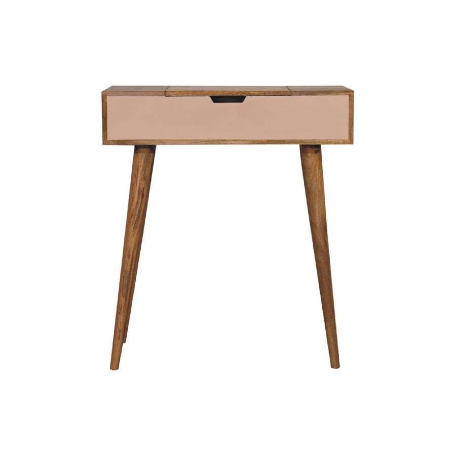 Artisan - Mini Blush Pink Dressing Table with Foldable Mirror