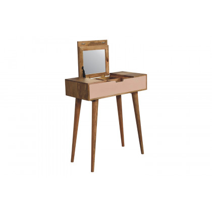 Artisan - Mini Blush Pink Dressing Table with Foldable Mirror