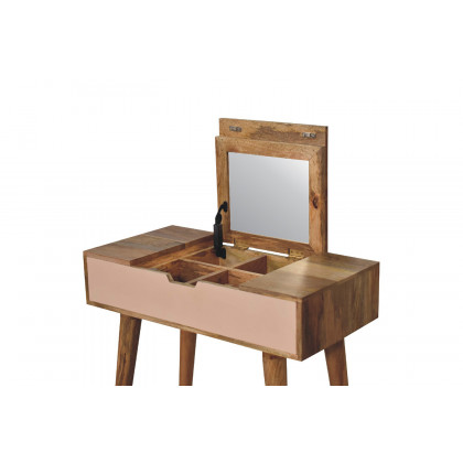 Artisan - Mini Blush Pink Dressing Table with Foldable Mirror