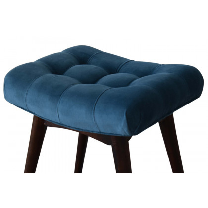 Artisan Curved Mini Bench - Teal, Velvet