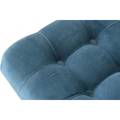 Artisan Curved Mini Bench - Teal, Velvet