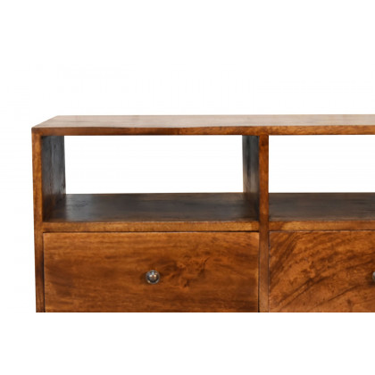 Artisan Nordic Style TV Unit with 3 Drawers - Chestnut