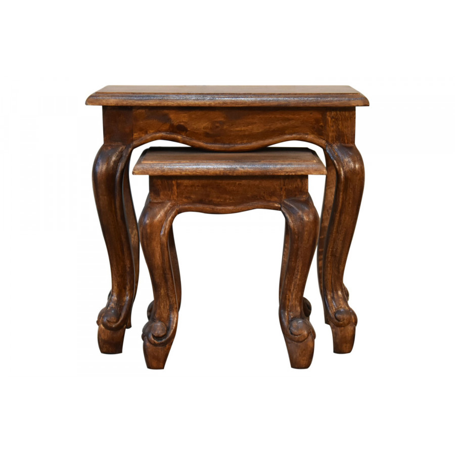 Artisan French Style Stool Set - Chestnut