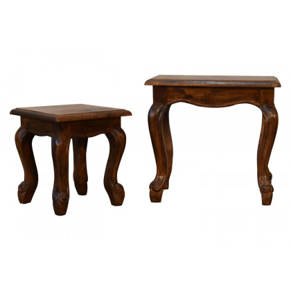 Artisan French Style Stool Set - Chestnut