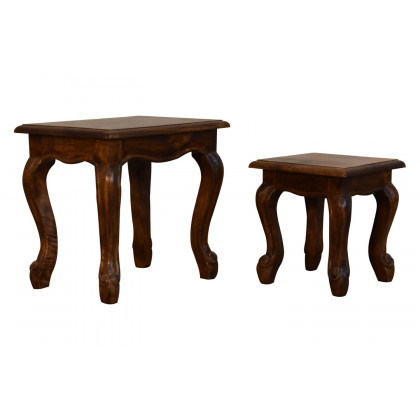 Artisan French Style Stool Set - Chestnut