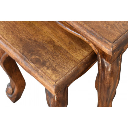 Artisan French Style Stool Set - Chestnut