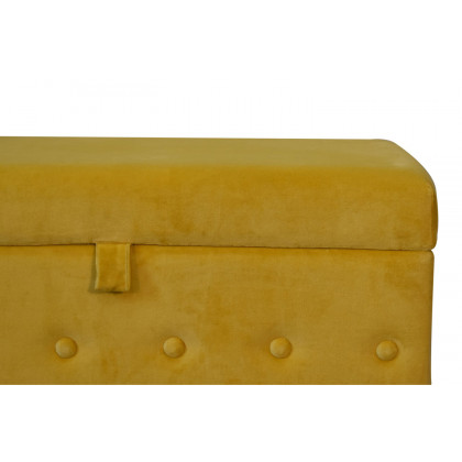 Artisan Lid-up Cotton Velvet Ottoman - Mustard