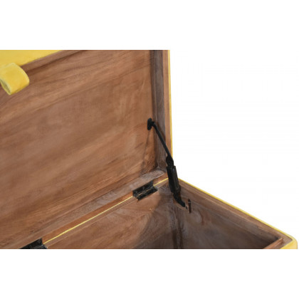 Artisan Lid-up Cotton Velvet Ottoman - Mustard