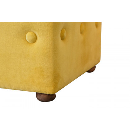 Artisan Lid-up Cotton Velvet Ottoman - Mustard