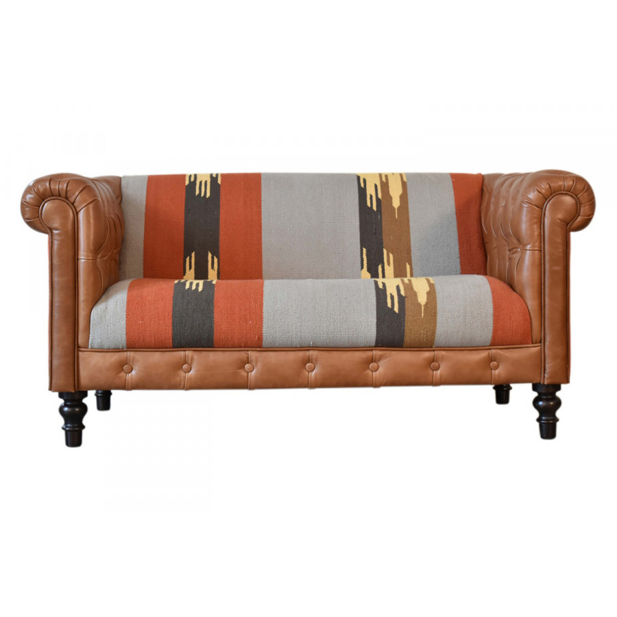 Artisan - Chesterfield Sofa in 2 Seater, Durrie/Leather