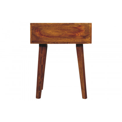 Artisan - Cubed Brass Inlay Bedside in Chestnut