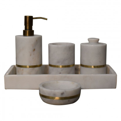 Artisan - Brass Inlay Bathroom Set Of 5