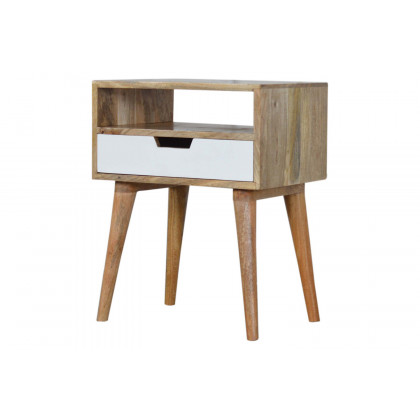 Artisan Bedside Table with Open Slot - White