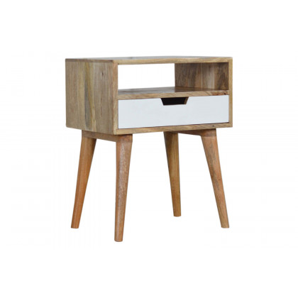 Artisan Bedside Table with Open Slot - White