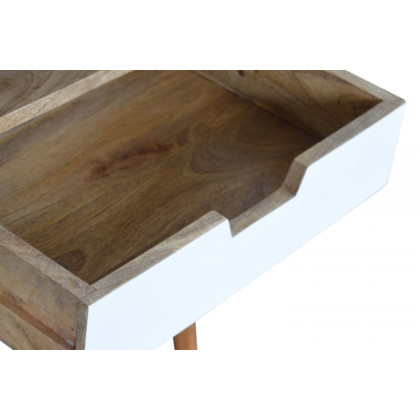 Artisan Bedside Table with Open Slot - White