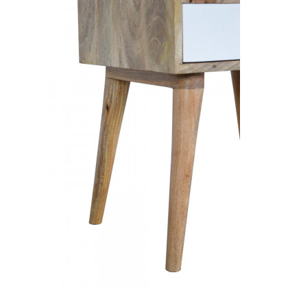 Artisan Bedside Table with Open Slot - White