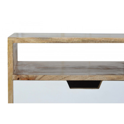 Artisan Bedside Table with Open Slot - White