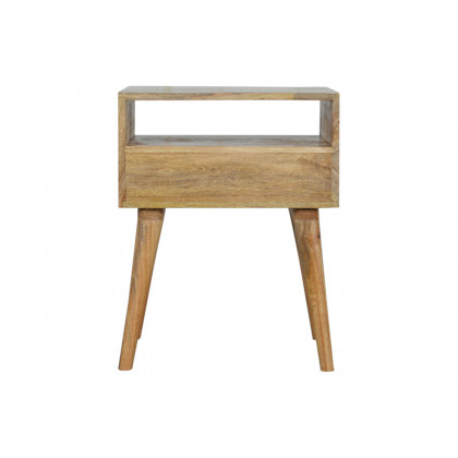Artisan Bedside Table with Open Slot - White