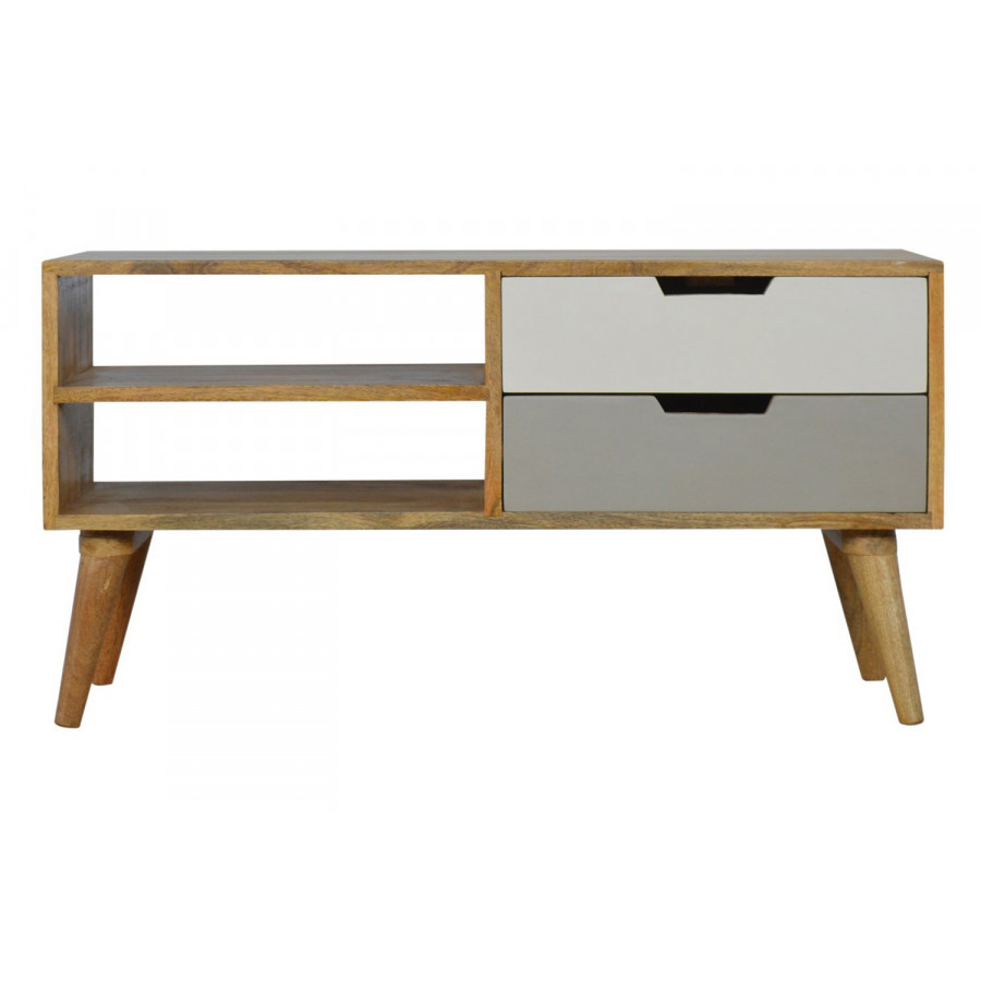 Artisan - Gray and White Media Unit with 2 Drawers