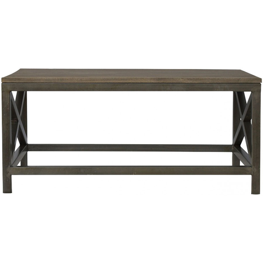 Artisan - Industrial Cross Metal Oatmeal Coffee Table