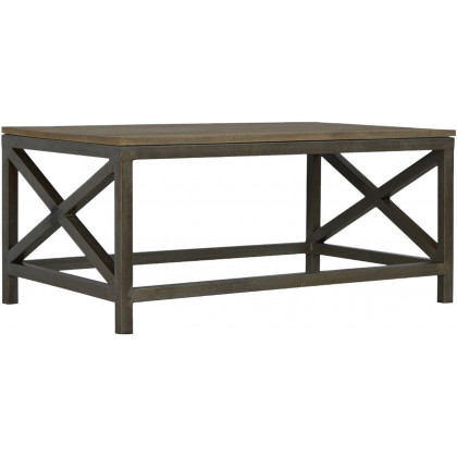 Artisan - Industrial Cross Metal Oatmeal Coffee Table