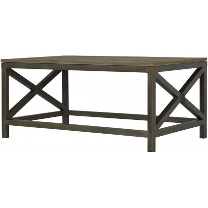 Artisan - Industrial Cross Metal Oatmeal Coffee Table