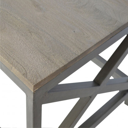 Artisan - Industrial Cross Metal Oatmeal Coffee Table