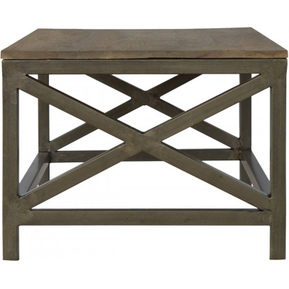 Artisan - Industrial Cross Metal Oatmeal Coffee Table