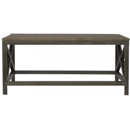 Artisan - Industrial Cross Metal Oatmeal Coffee Table