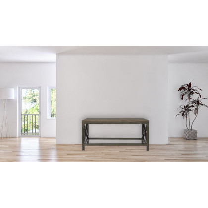 Artisan - Industrial Cross Metal Oatmeal Coffee Table