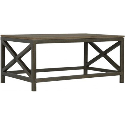 Artisan - Industrial Cross Metal Oatmeal Coffee Table