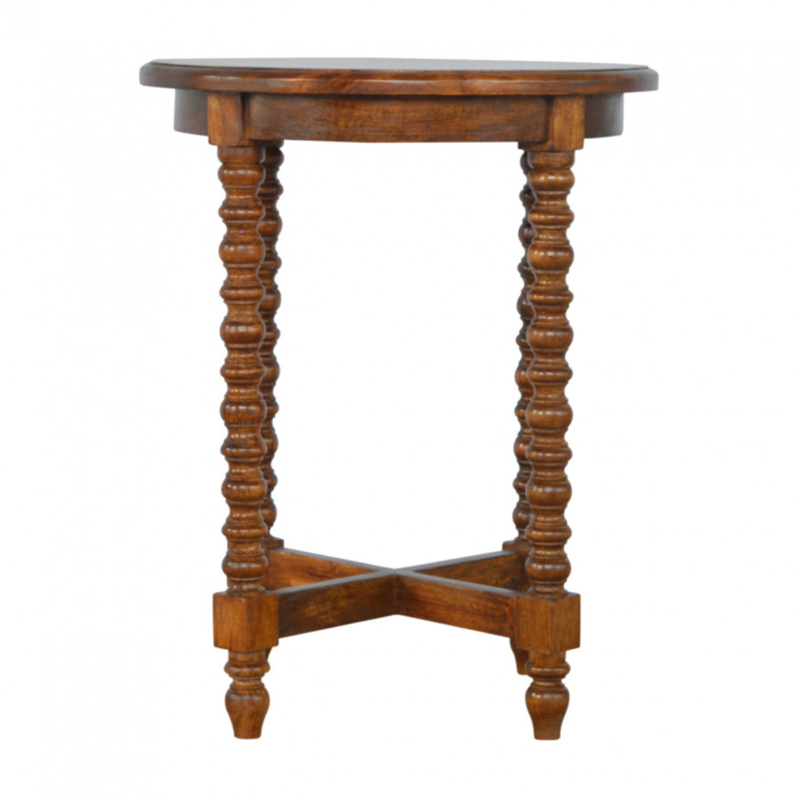 Artisan - Round Small Tea Table in Chestnut, Mango Wood