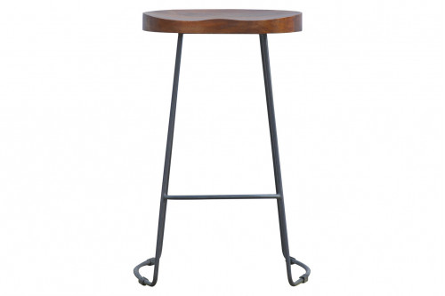 Artisan™ - Industrial Bar Stool with Chunky Wood Seat