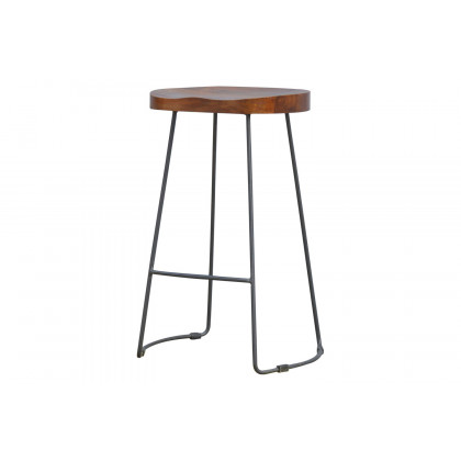 Artisan - Industrial Bar Stool with Chunky Wood Seat